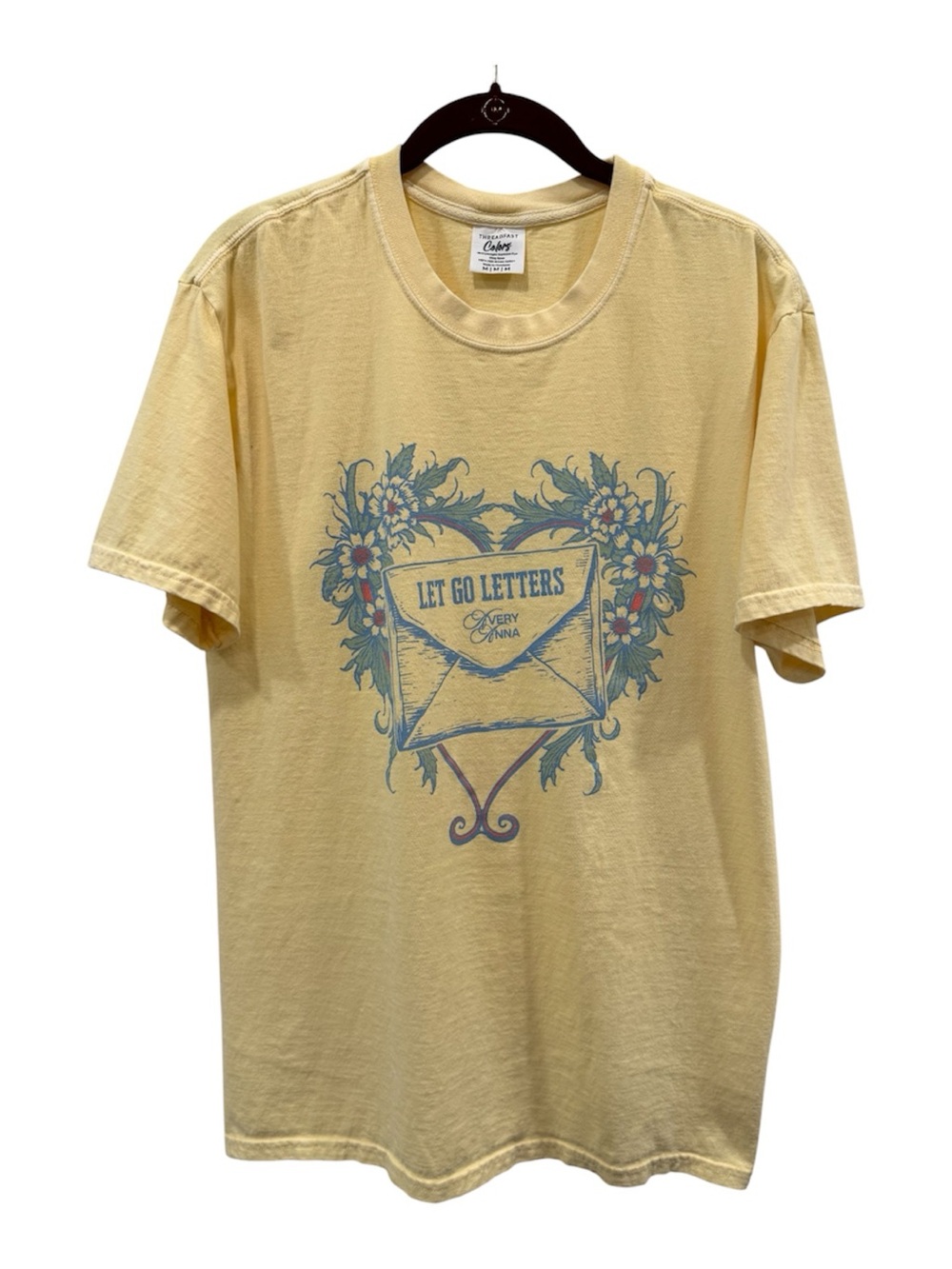 Avery Anna Yellow 'Let Go Letters' Graphic Tee